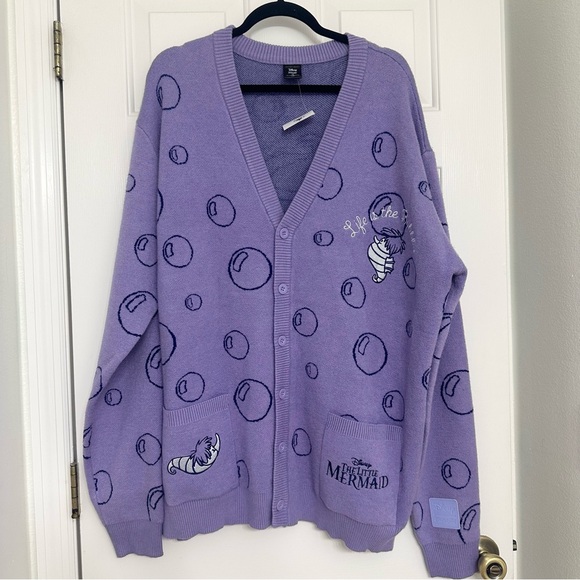 NWT Disney Parks Purple The Little Mermaid Purple Cakeworthy Cardigan‎ - Picture 1 of 6